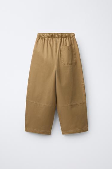 PANTALON BALLON AVEC SURPIQÛRES - Marron clair de Zara - Image 1