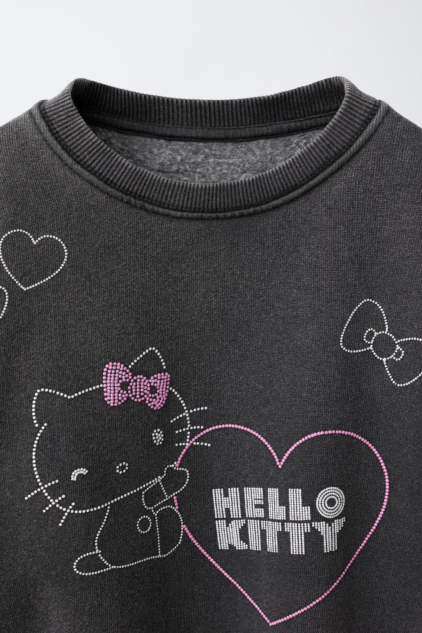 Детская толстовка Zara Hello Kitty © Sanrio, цвет: Антрацитовый серый — фото 3