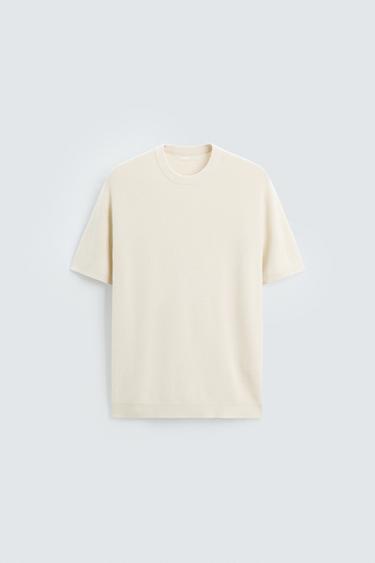 PEARL KNIT T-SHIRT - Oyster-white by Zara