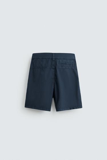 WASHED COTTON BERMUDA SHORTS - Navy blue by Zara - Image 7