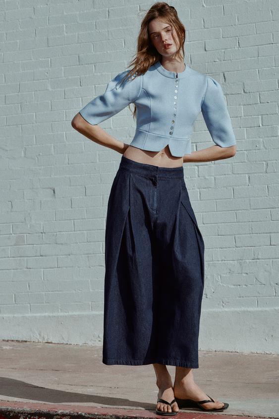 Zara — CARDIGAN WITH PUFF SLEEVES