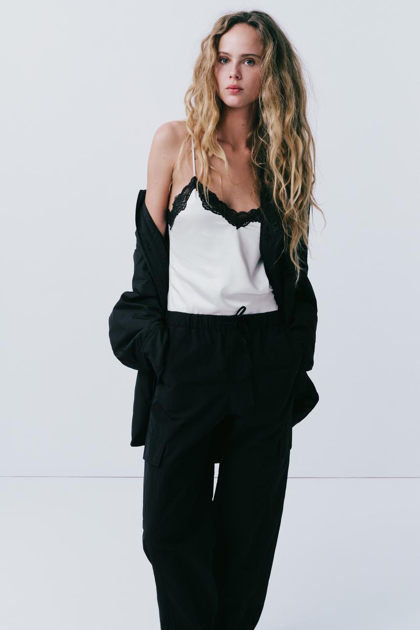Zara Black Lace Bodysuit Size S BNWT