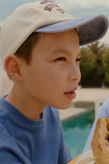 Zara 數字慢跑T恤 - 藍色