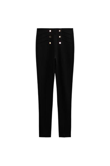LEGGINGS WITH GOLD BUTTONS