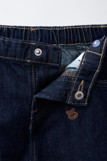 JEAN JUPE-CULOTTE OURS BRODÉS - Bleu de Zara - Image 2