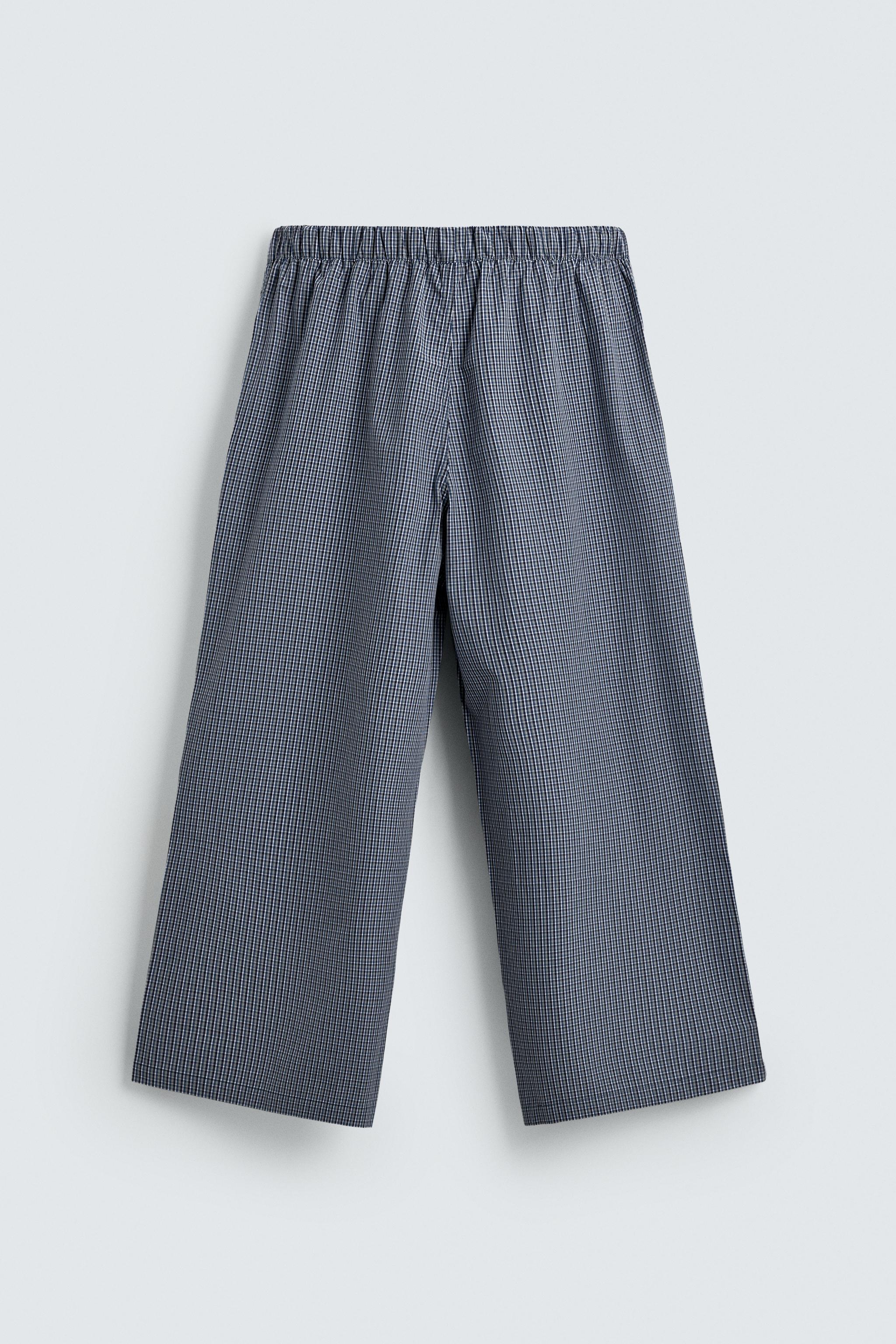RELAXED FIT PATCHWORK CHECK PANTS