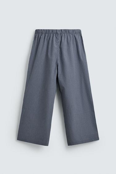 RELAXED FIT CHECK TROUSERS WITH PATCHES - Navy blue by Zara - Image 8