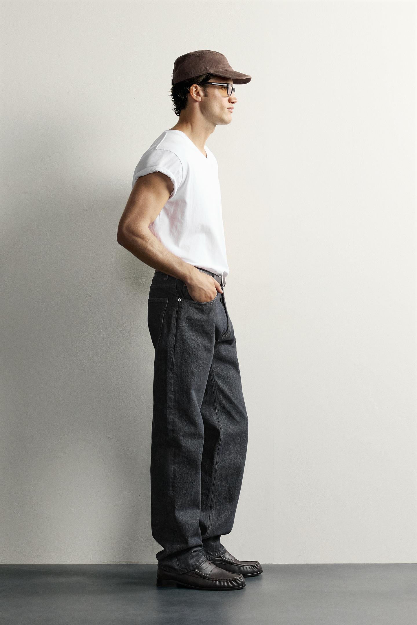 Мужские джинсы Zara Low-Rise Straight-Fit, цвет: Синий — фото 4