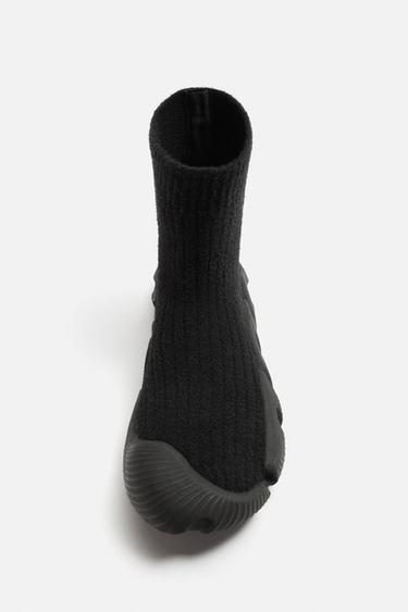 FABRIC HIGH-TOP SNEAKERS - Multicoloured by Zara - Image 4