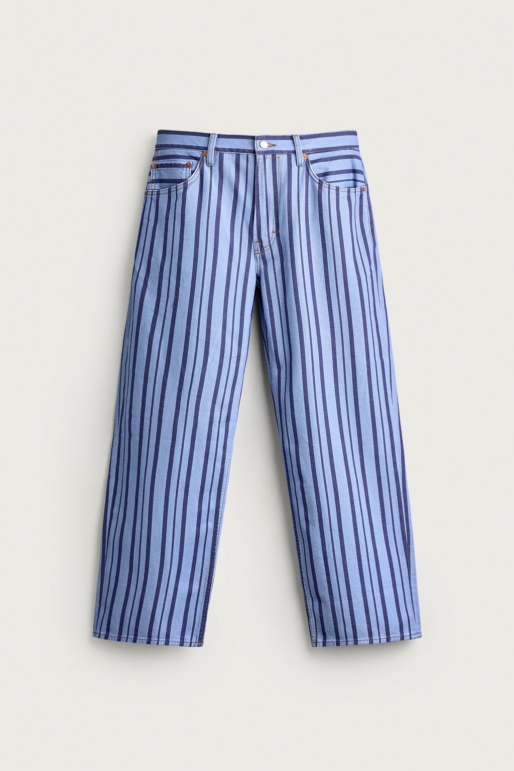 STRIPED STRAIGHT-LEG TROUSERS