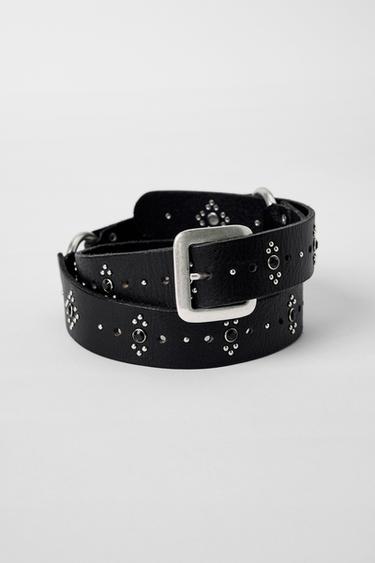 CEINTURE EN CUIR ANNEAUX CLOUS KATE MOSS X ZARA - Noir de Zara - Image 3