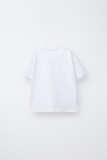 CROCHET HEART POCKET T-SHIRT - White by Zara - Image 1
