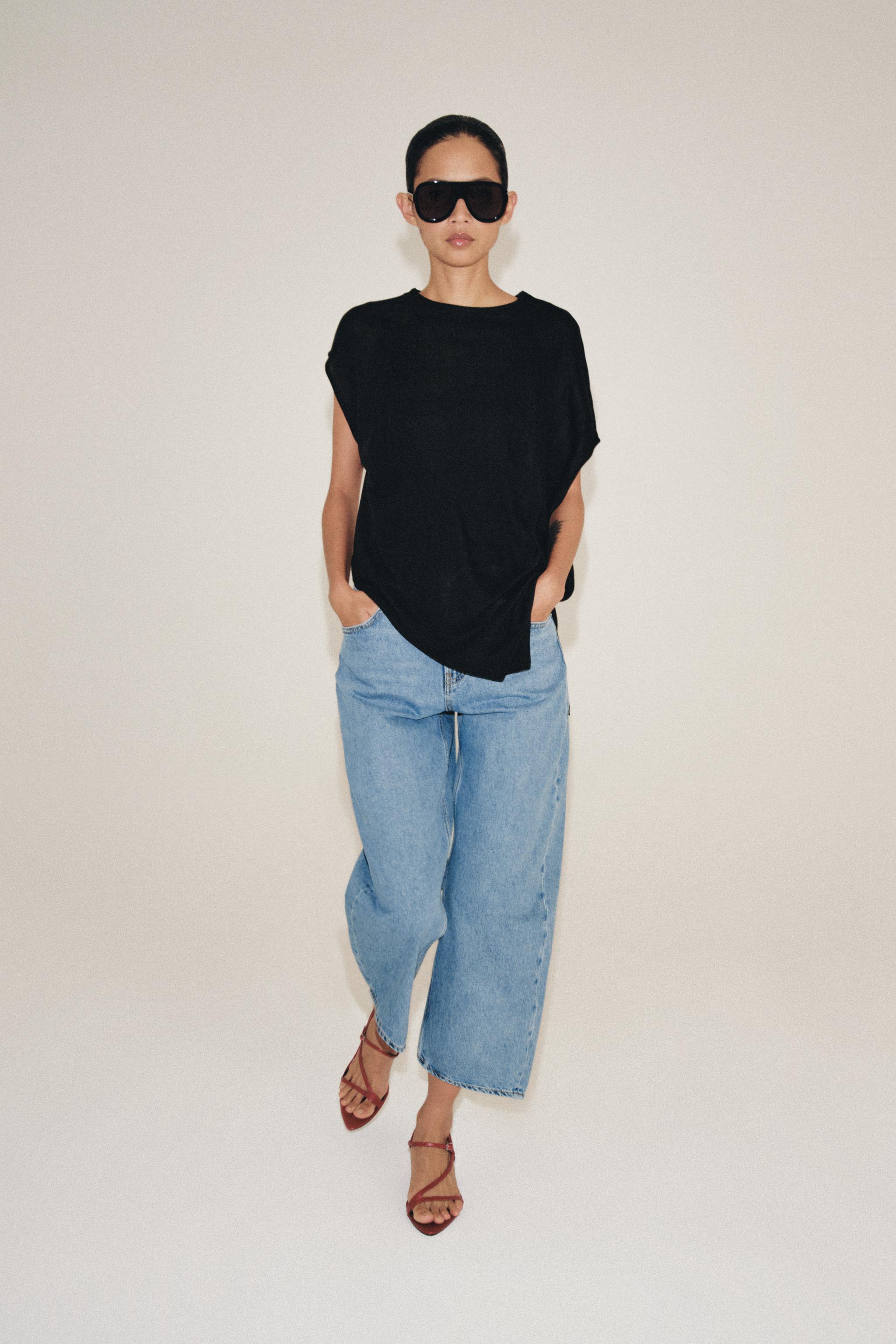 Zara ASYMMETRIC KNIT TOP