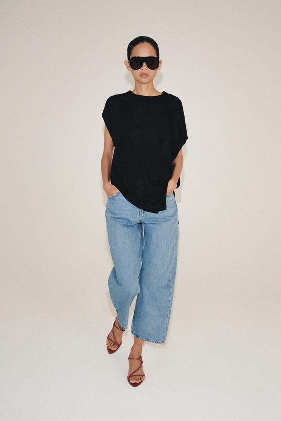 ASYMMETRIC KNIT TOP - Black by Zara - Image 0