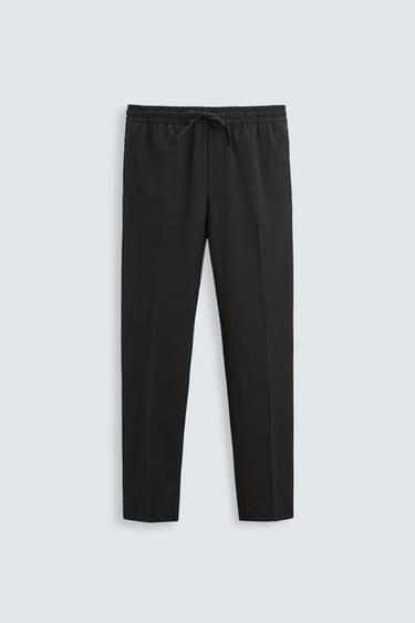 COMFORT FIT JOGGER WAIST TROUSERS - Black by Zara