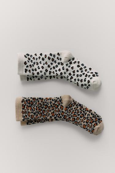 2-PACK OF ANIMAL PRINT SOCKS - only one by Zara