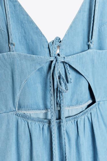 ROBE MIDI LACETS - Bleu clair de Zara - Image 8