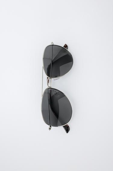 METAL AVIATOR SUNGLASSES - Silver by Zara - Image 3