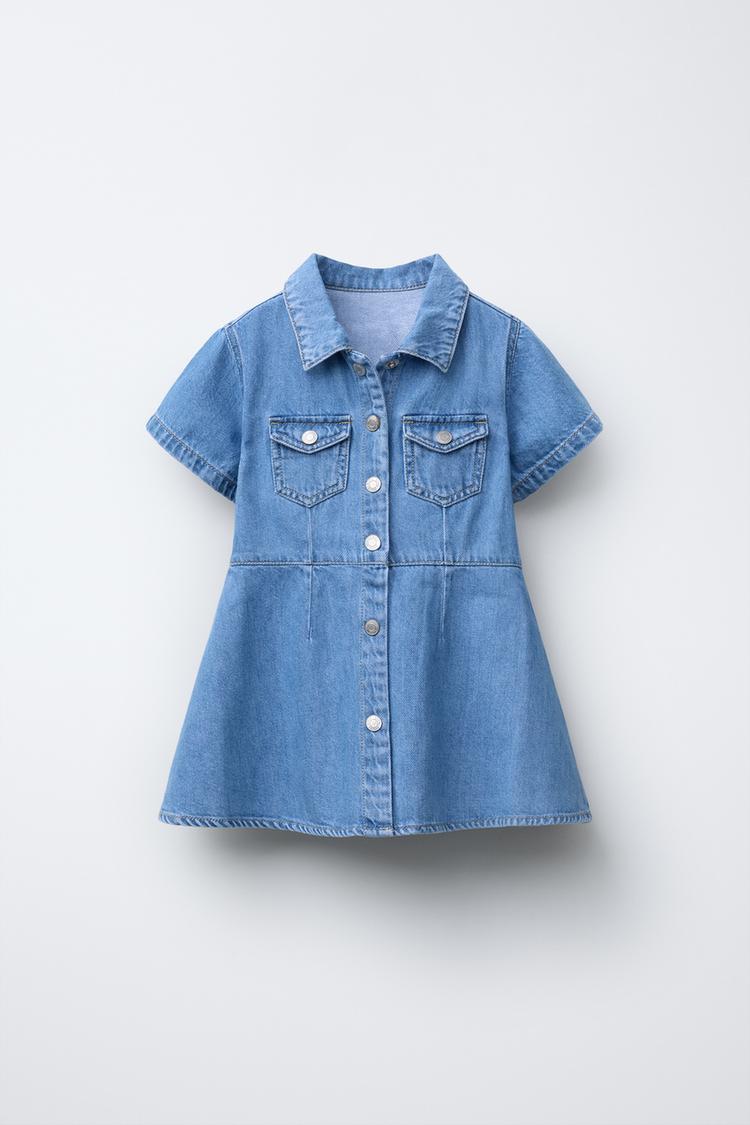 Zara Baby Girl Zara Girls Denim Dress DENIM DRESS Mid-blue ZARA