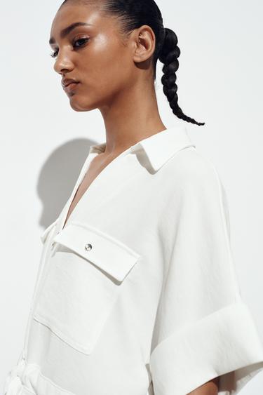 SAFARI SHIRT - Oyster-white by Zara - Image 3