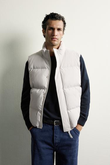 Zara REGULAR FIT PADDED VEST - Gray