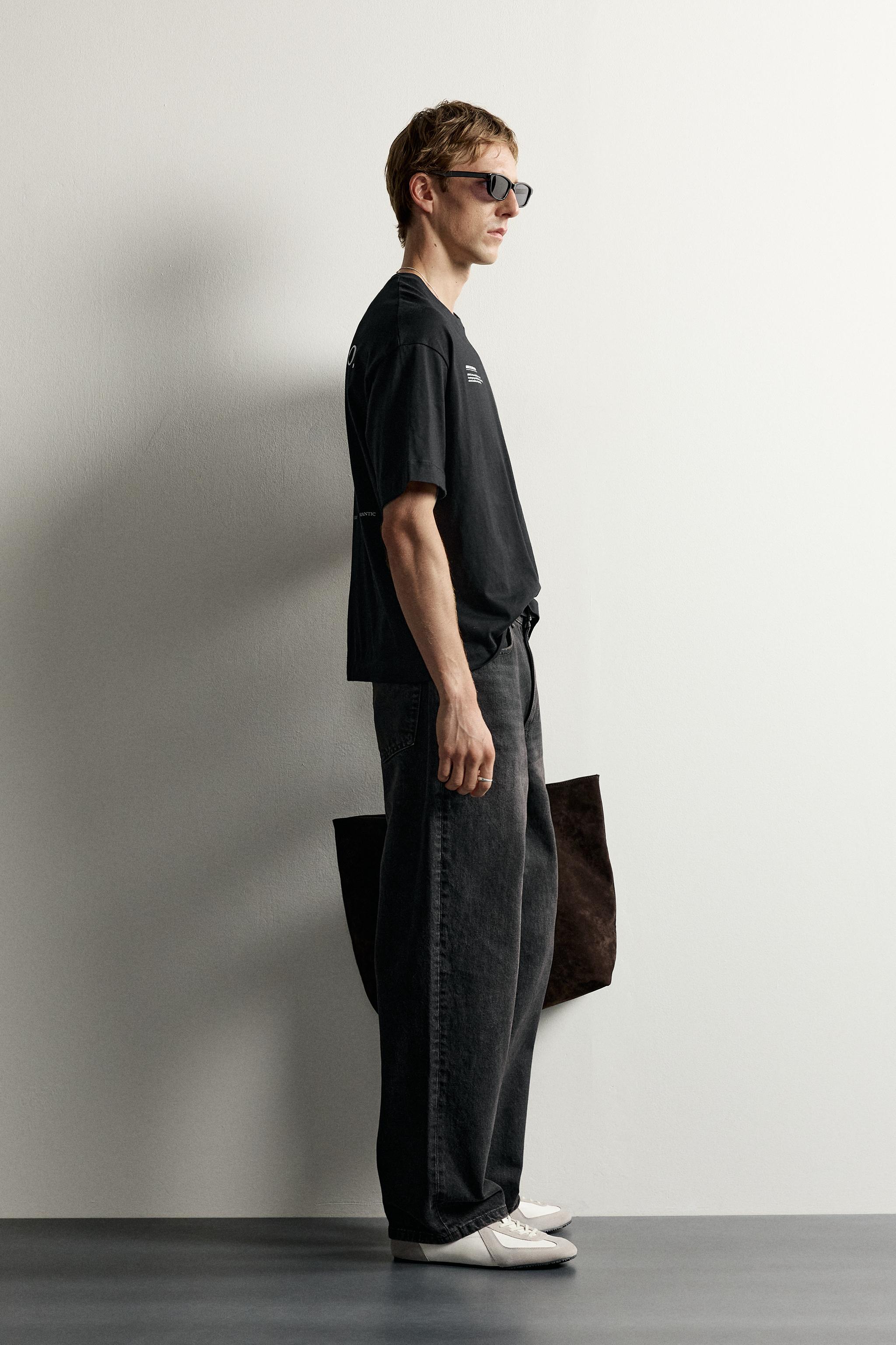 Мужские футболки Zara RELAXED FIT EMBROIDERED T-SHIRT — фото 4