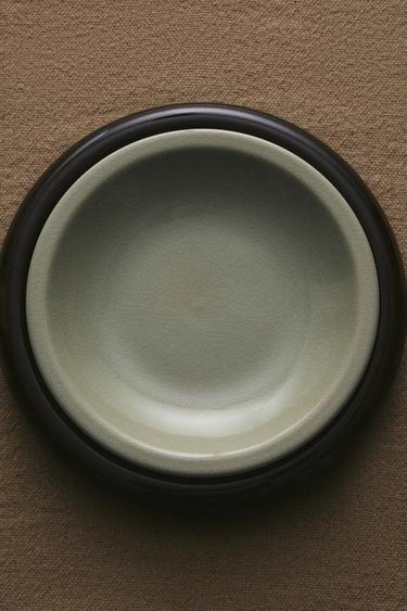 ASSIETTE CREUSE GRÈS ÉMAILLÉ - Vert d'eau de Zara - Image 4