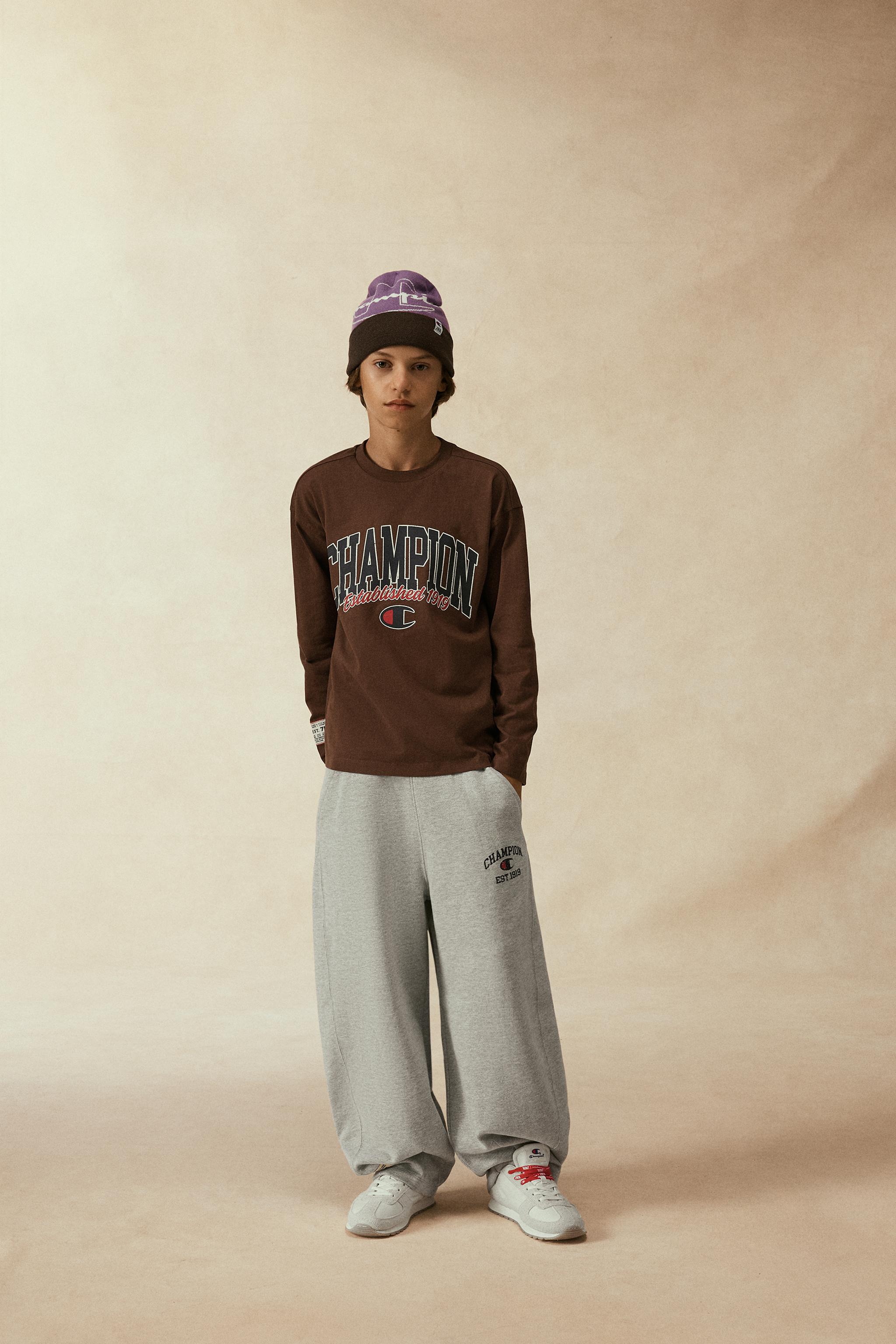 CHAMPION ® X ZARA パッチ クルーネック スウェットシャツ L