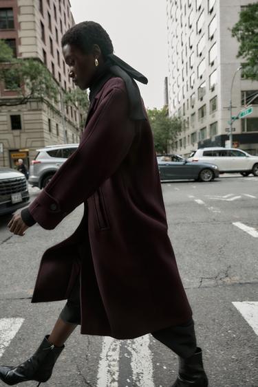 SOFT OVERSIZE COAT - Burgundy by Zara - Image 5