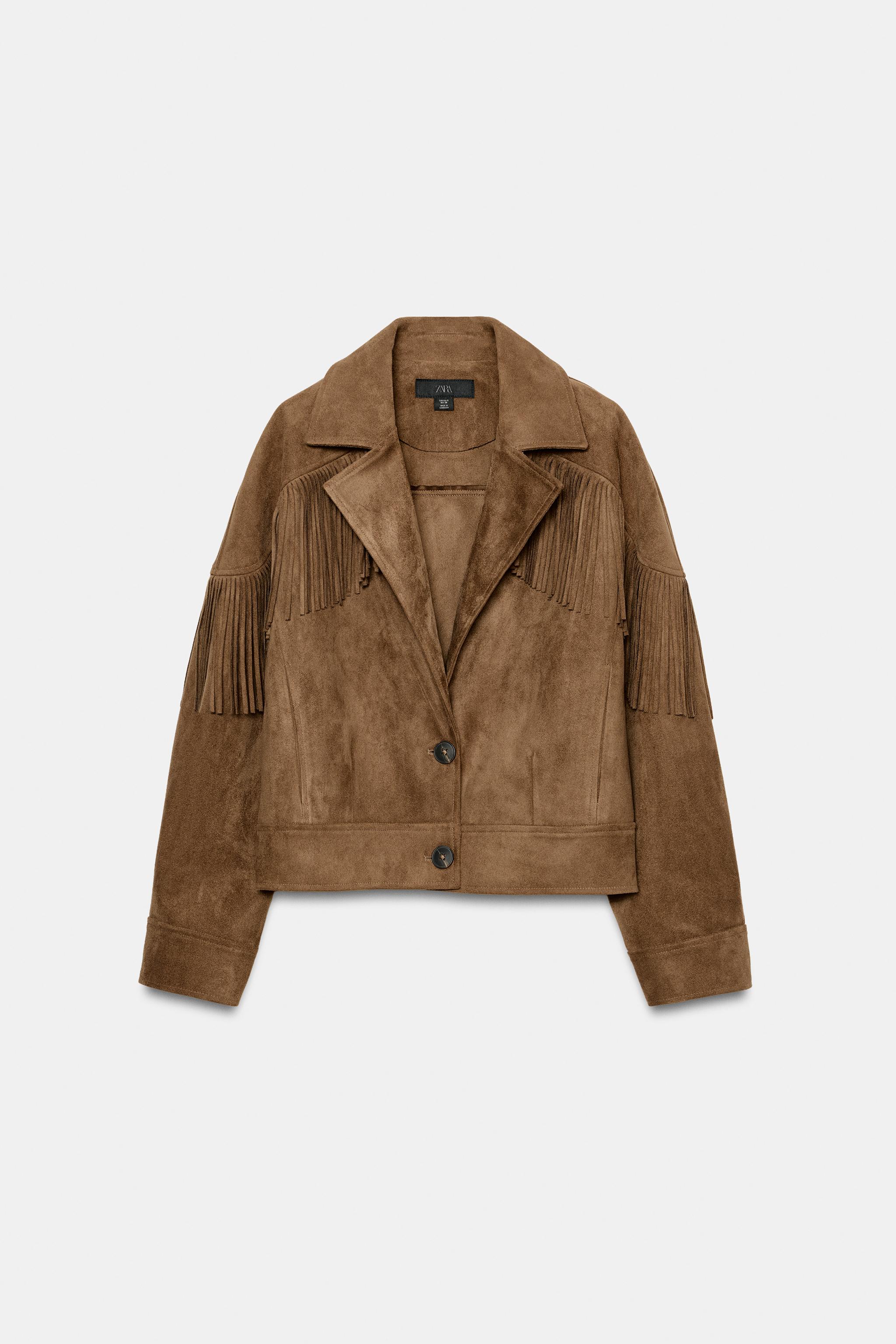 BLOUSON À FRANGES EFFET DAIM