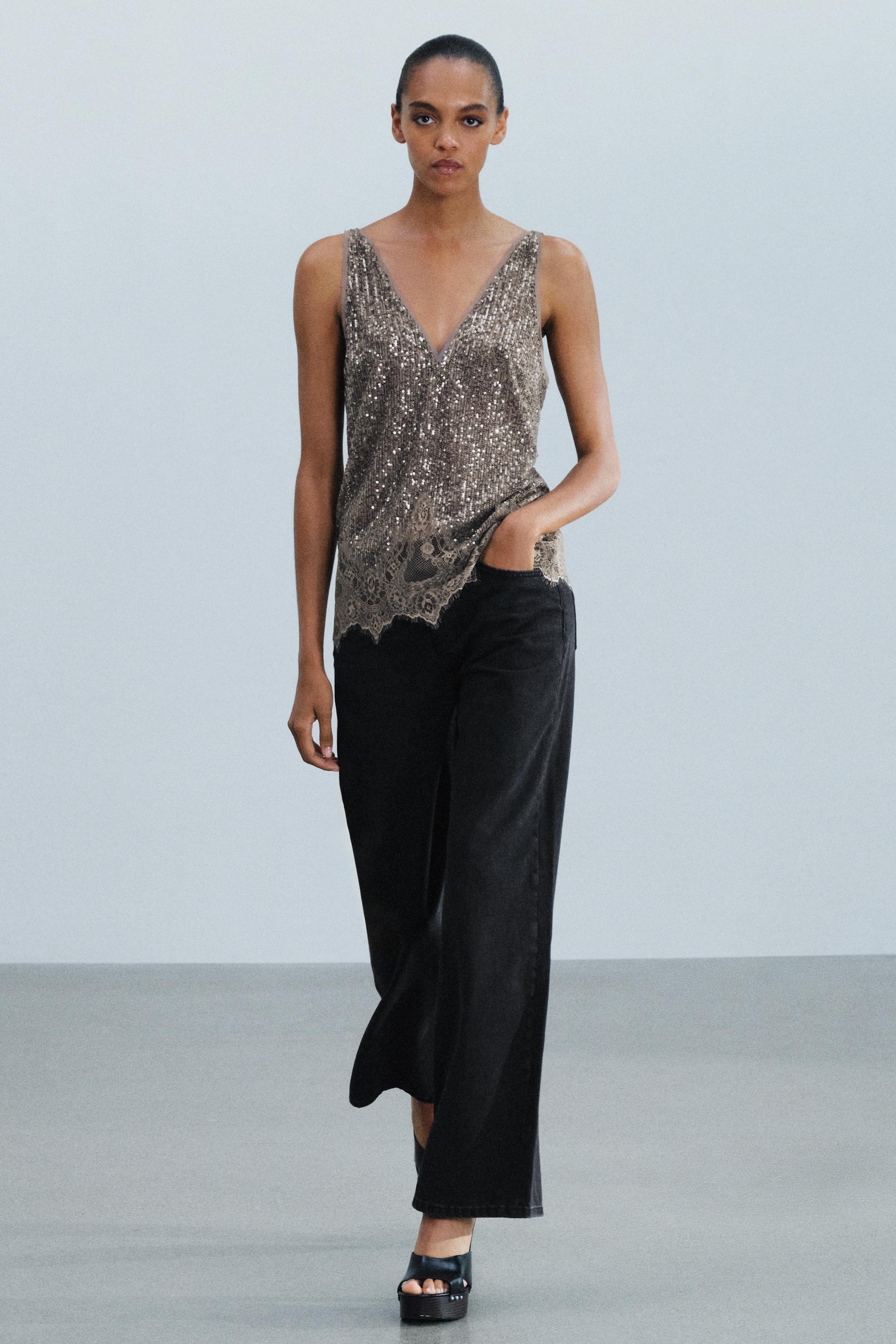 TOP À PAILLETTES COMBINÉ ZW COLLECTION