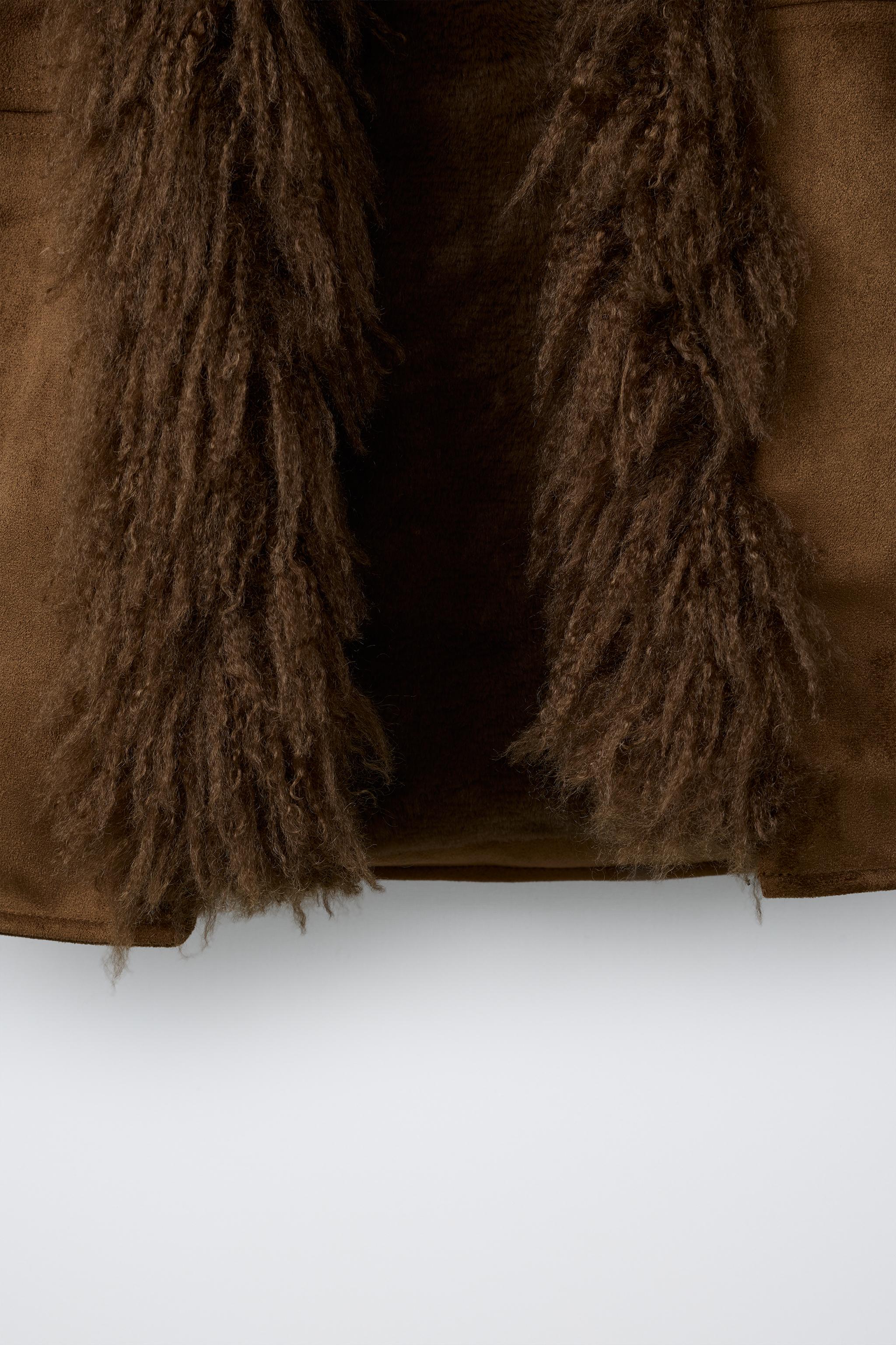 FAUX-SUEDE FAUX-FUR JACKET