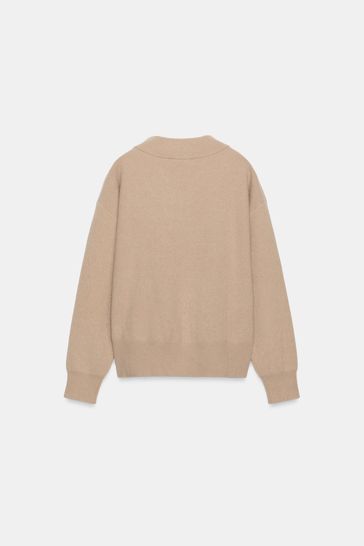 Женский свитер Zara Soft-Touch Knit, цвет: Песочный — фото 9
