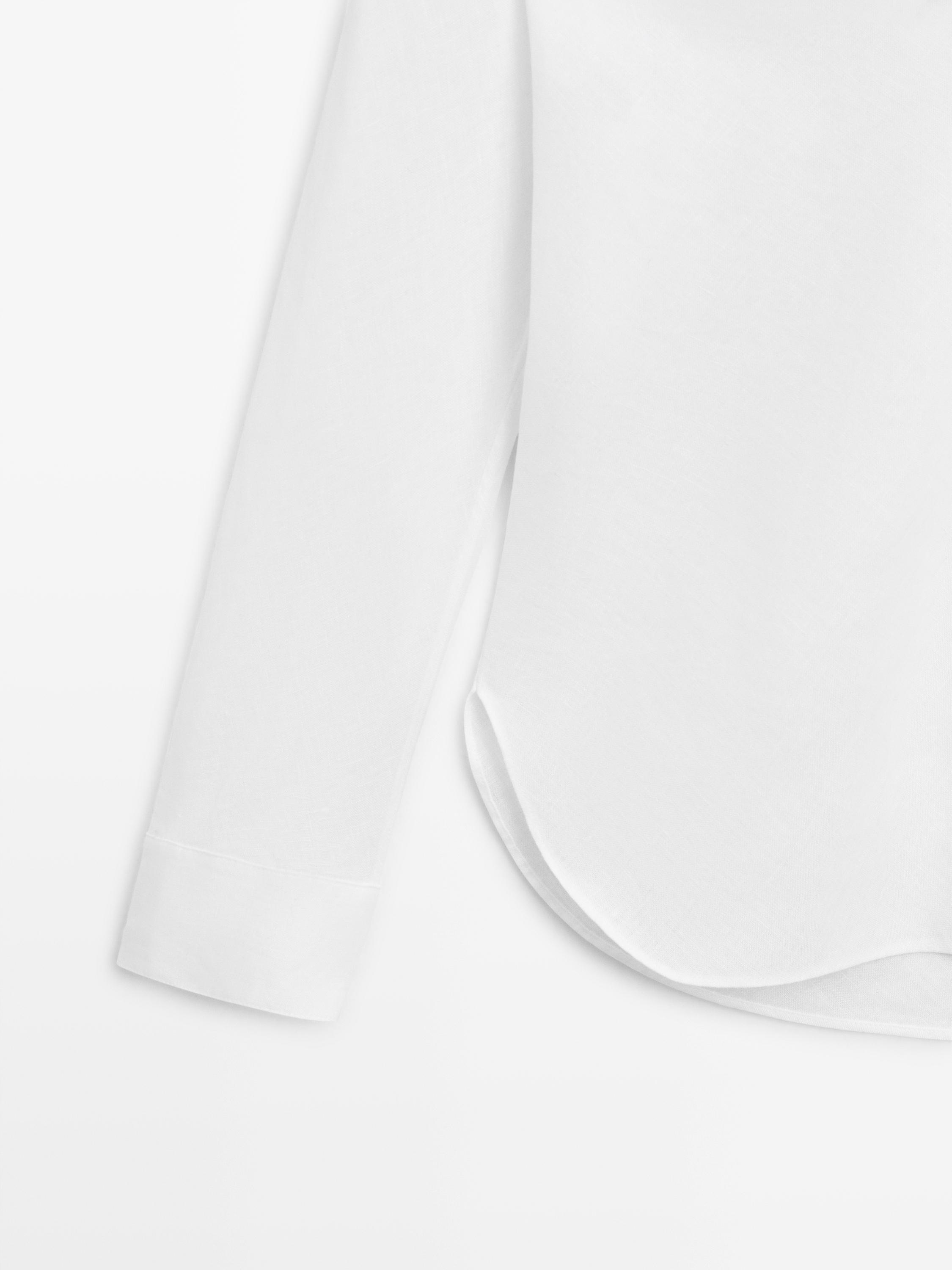 Chemise col officier 100 % lin