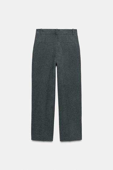 PANTALON DROIT À PINCES - rayures de Zara - Image 1