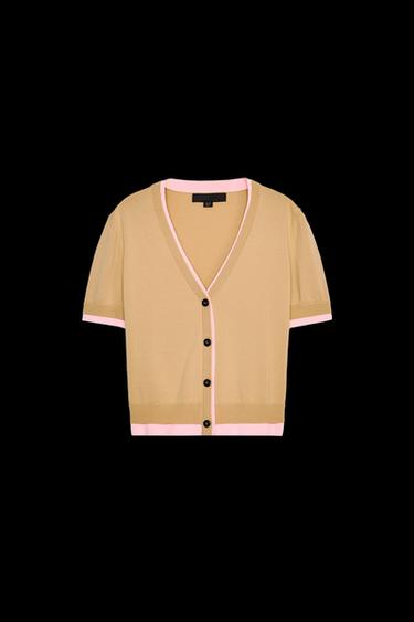 DOUBLE LAYER TRIM CARDIGAN - camel by Zara - Image 0