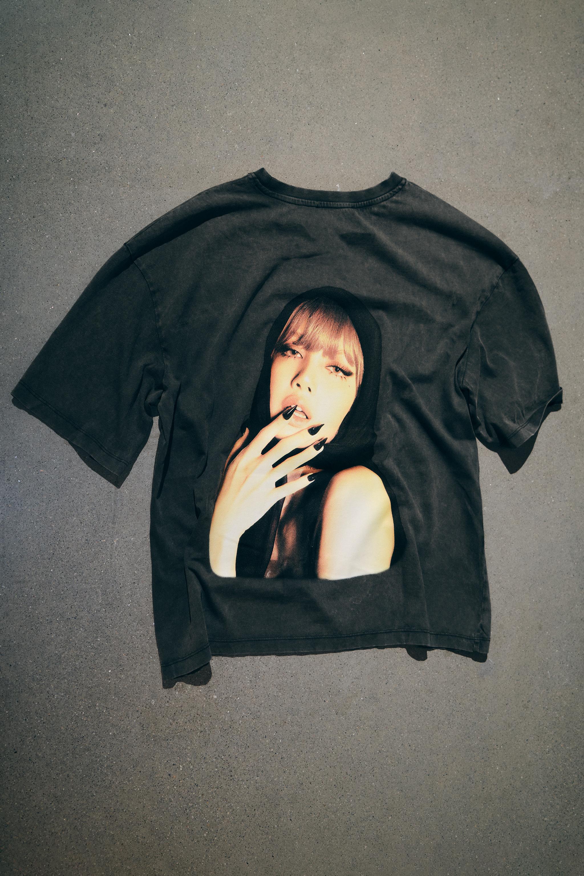 LISA WASHED-EFFECT T-SHIRT — Anthracite grey