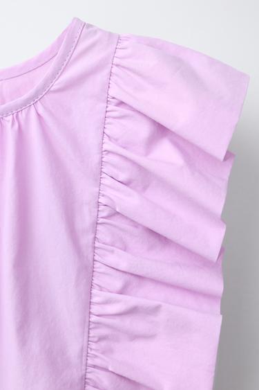 ROBE POPELINE À VOLANTS - Mauve clair de Zara - Image 2