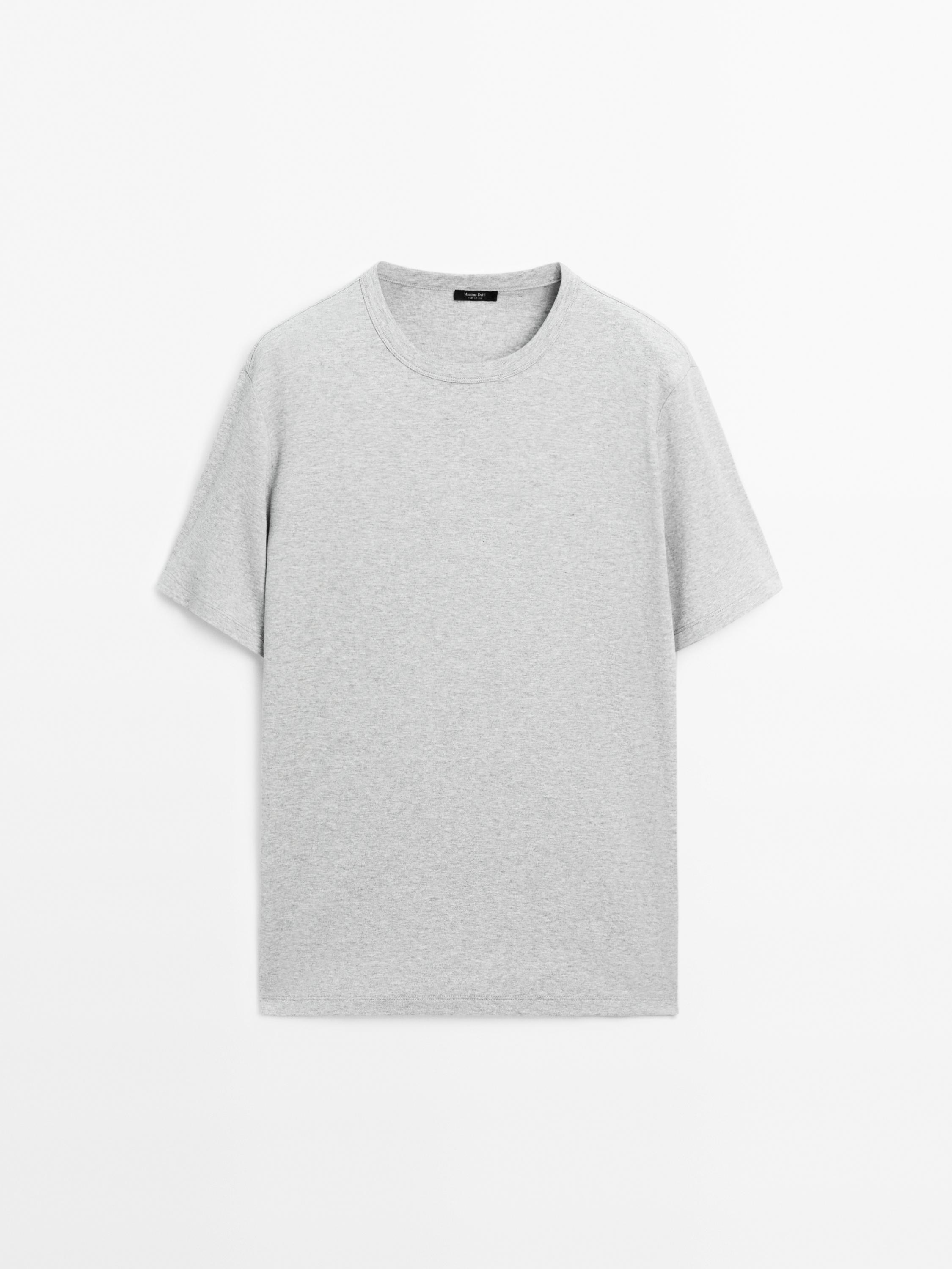 Short sleeve T-shirt 100% cotton - Gray marl | ZARA Canada Short sleeve T-shirt 100% cotton - Gray marl | ZARA Canada