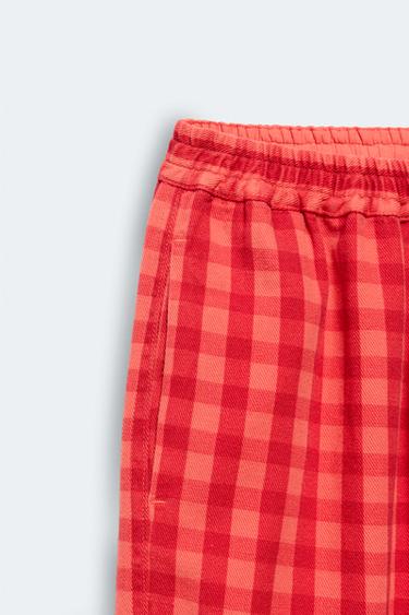 PANTALON BAGGY À CARREAUX VICHY ÉDITION LIMITÉE (2-14 ANS) - Imprimée de Zara - Image 2