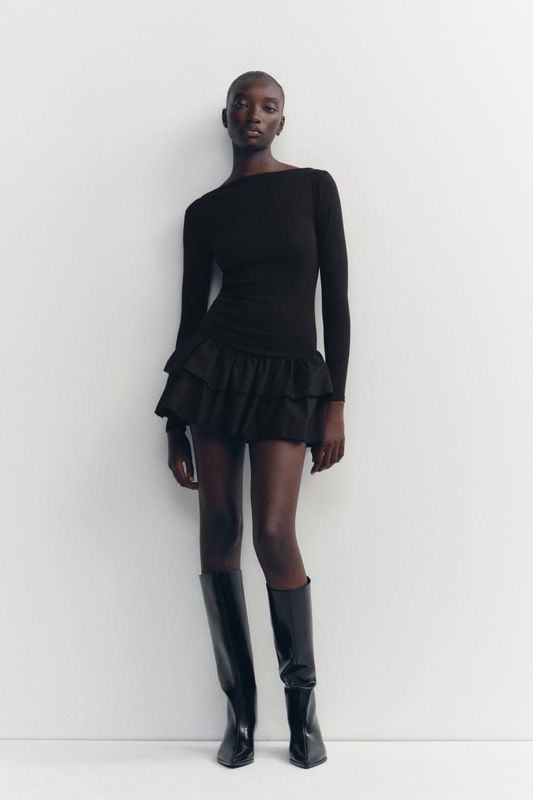 SHORT RUFFLED DRESS