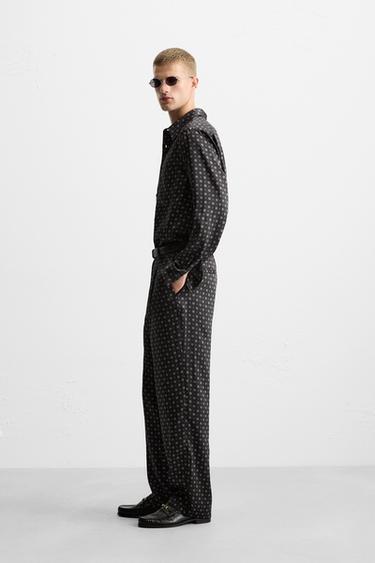 LIMITED EDITION GEOMETRIC PRINT TROUSERS - Navy blue by Zara - Image 3