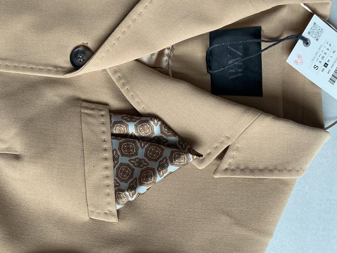FITTED BLAZER WITH CONTRAST SCARF ZW COLLECTION - Image 3