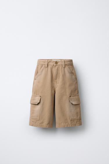 CANVAS BERMUDA SHORTS - camel by Zara - Image 0