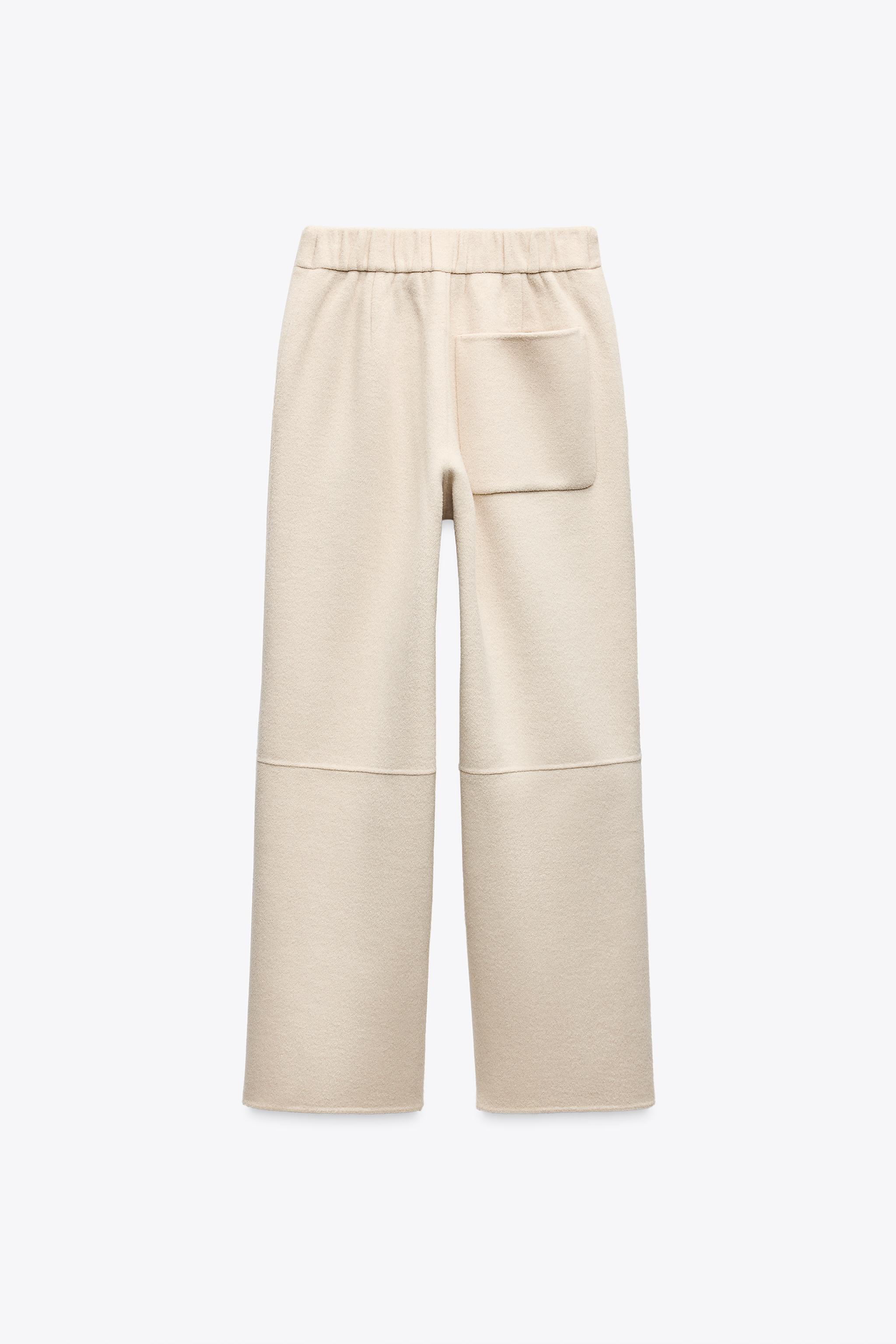 【関税&送料込み】ChloAC Dark Beige Wool Pants ZW COLLECTION WOOL BLEND PANTS - Ecru | ZARA United States