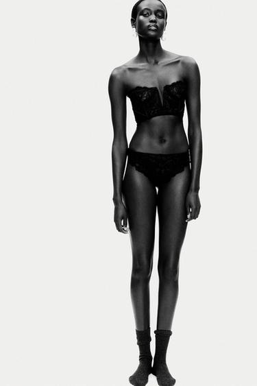 PANTI ENCAJE - Negro de Zara - Imagen 0