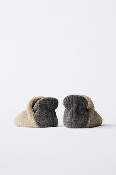 FAUX SHEARLING SLIPPERS - Mink Grey by Zara - Image 4