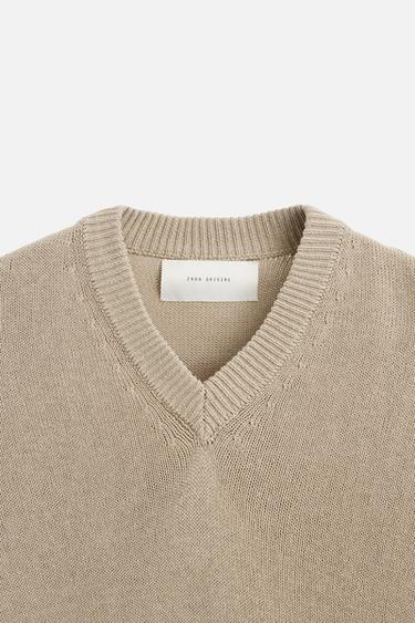 COTTON - LINEN SWEATER - Beige by Zara - Image 9