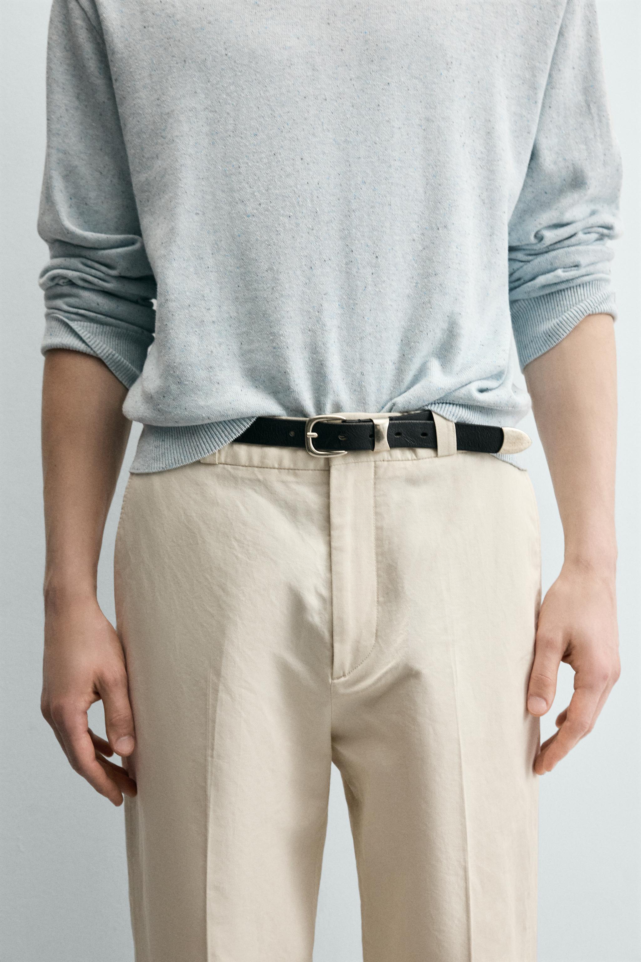 PANTALON CHINO STRAIGHT FIT COTON/LIN