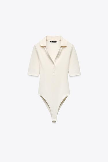 SOFT INTERLOCK BODYSUIT - Ecru by Zara - Image 4